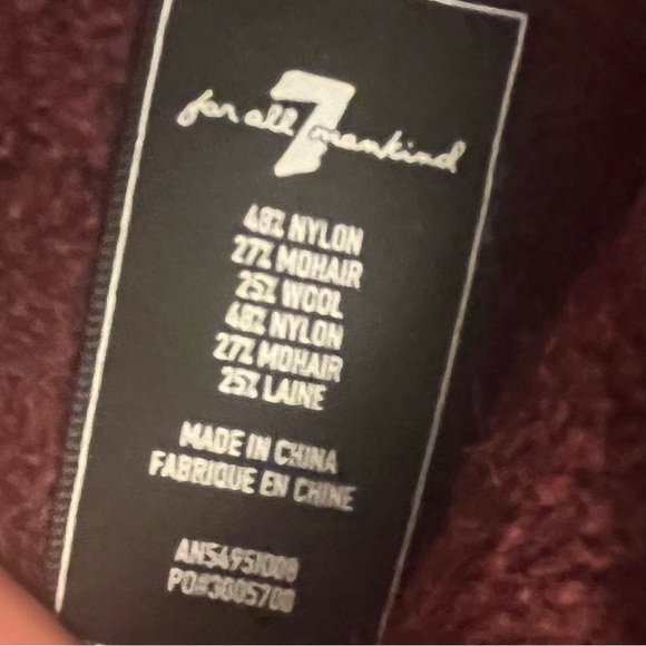 7 For All Mankind Mohair Wool Blend Balloon Sleeve Mock Neck Pullover Sw… - Picture 9 of 16